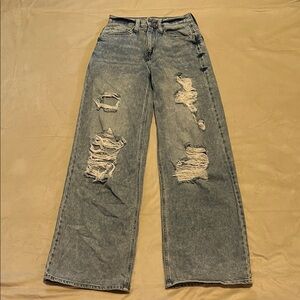 Distressed super high rise 90’s wide leg Women's Jeans